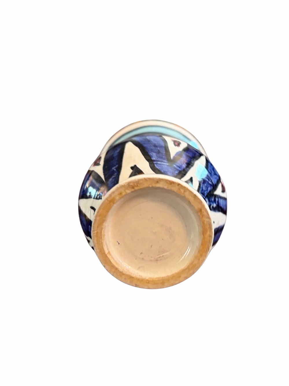 Hand-Painted Ceramic 4” Mini Vase Geometric Pattern - Picture 2 of 3